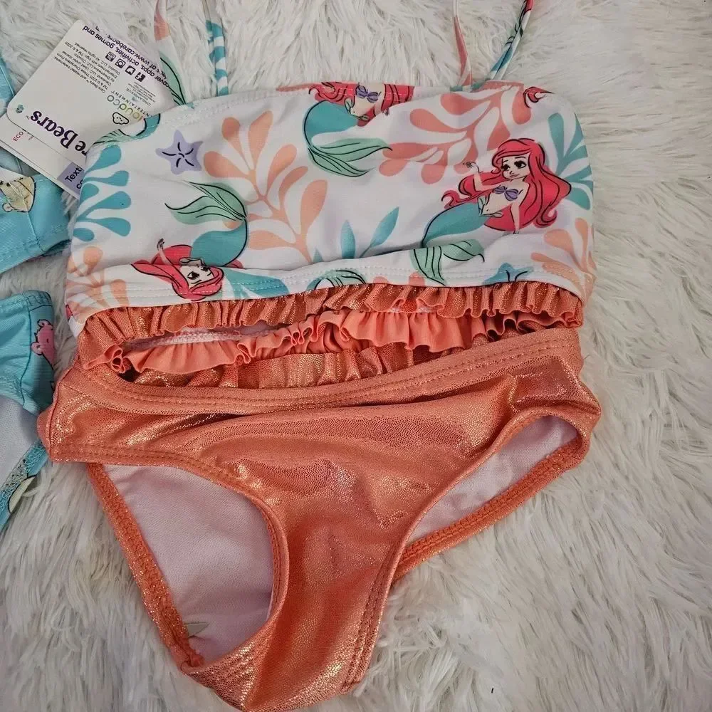 Care Bear and Disney Princess Little Mermaid Ruffle Swimsuit Bundle